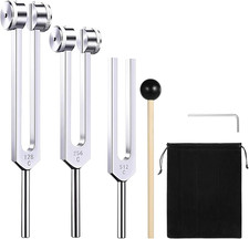 Tuning Fork Set 128Hz, 256Hz, 512Hz of 3, Weighted  Unweighted Aluminum Forks