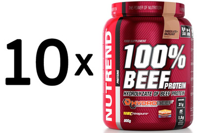 10 x Nutrend 100% Beef Protein, Chocolate Hazelnut - 900g (32,22 EUR/kg)