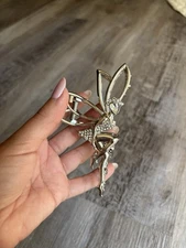 Silver Rhinestone Fairy Hair Clip  Elf Pixie Metal Claw Accessory thinkerbell