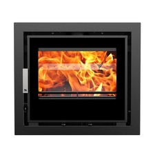 Wood Burning Inset Stove 6.9kw Multifuel 4 Sided Frame Eco Design Woolly Mammoth