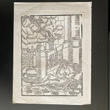 Ancienne Gravure sur Bois - Saint Alexis sous l'Escalier -Style Jean Chièze 1930