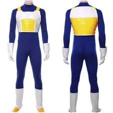 Super Saiyan Vegeta IV Blue Outfit Cosplay Costume Men's Halloween Party Suit