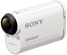 Used Very Good SONY Video Camera Action Cam AS100V with Waterproof Case HDR AS