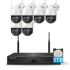 Outdoor PTZ Security Camera System Wireless 24/7 Record Wifi 5MP 1TB NVR Audio