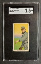 1909-11 T206 - Sam Crawford - HOF - Sweet Caporal 150/30 - SGC 1.5 FR
