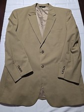 Jos A Bank Mens Sport Coat Blazer Suit Jacket Tan Wool 46L Notch