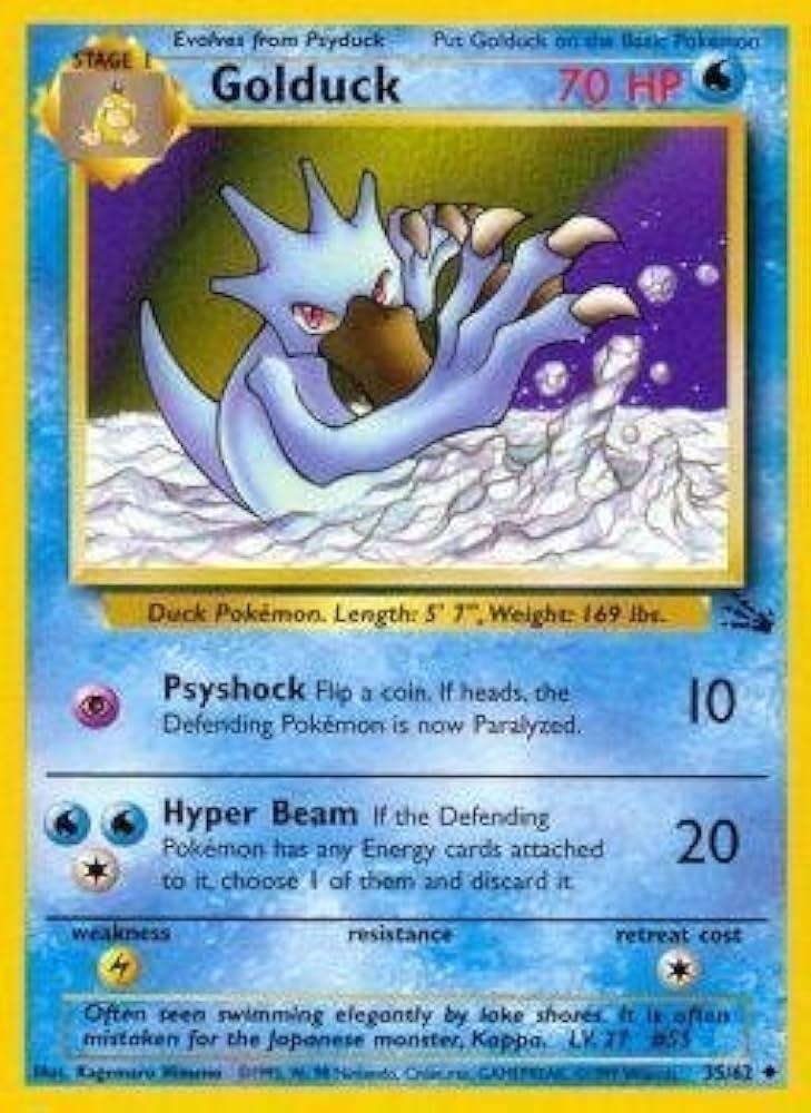 Golduck 35/62 Fossil Unlimited Pokemon