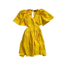 Banana Republic Womens Dress 6 Yellow Open Back Cocktail Mini Dress Wedding