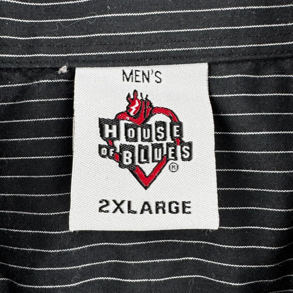 Camisa De Colección Y2K House of Blues Para Hombres 2XL Negra Punk Mallgoth Abotonada Punk Foto 4 de 4