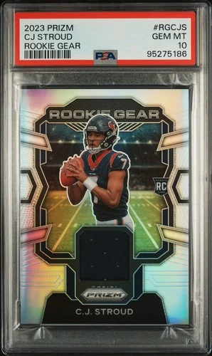 2023 Panini Prizm CJ Stroud Rookie Gear Silver PSA 10 (RC, MEM)