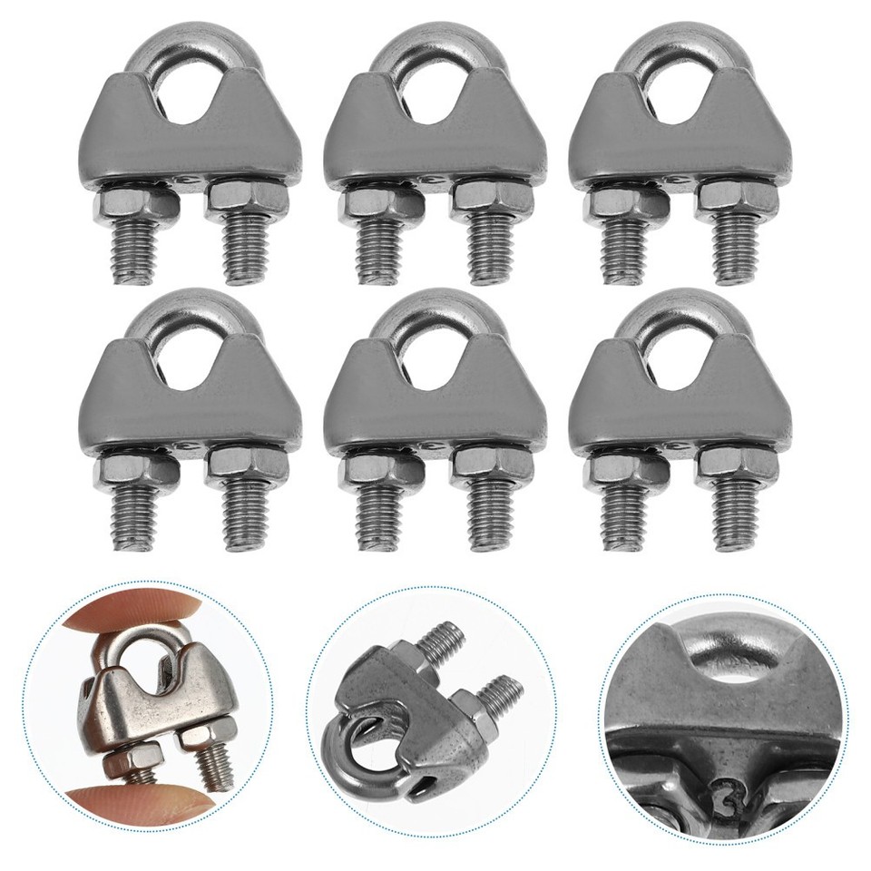 3 Pack Stainless Steel Wire Rope Clamp Metal Rigging Clamps Sturdy | eBay