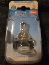2 pack Dr. Brown's NATURAL Flow NARROW Silicone Baby Bottle Nipples 0m Level 1