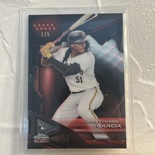2026 TOPPS CHROME BLACK JHOSTYNXON GARCIA 1ST ROOKIE TRUE RED 1 /5   🔥🔥