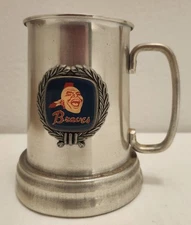 Milwaukee BRAVES VINTAGE PEWTER TANKARD BREWERIANA DRINKING ALE