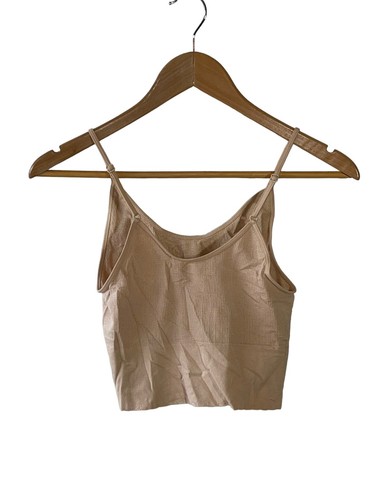 Crop top Anthropologie taglia S/M marrone a costine con cinturino regolabile - nuovo - Foto 3 di 6