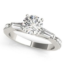 1.55 Ct Round Simulated Diamond Engagement Bridal Ring 14K Real White Gold 9