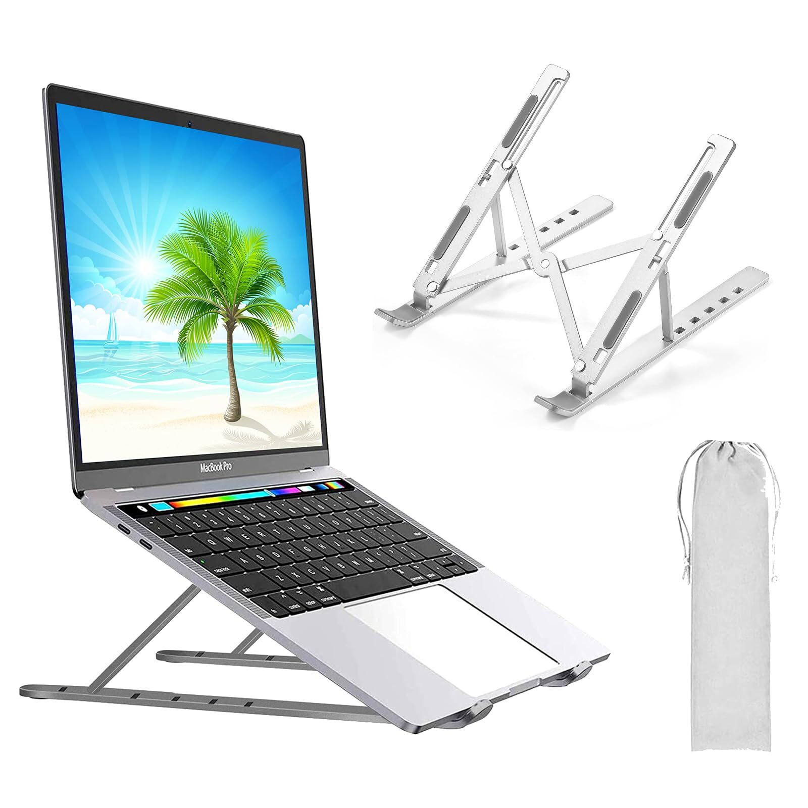 Adjustable Ergonomic Aluminum Laptop Stand for Desk Portable Riser Holder-image