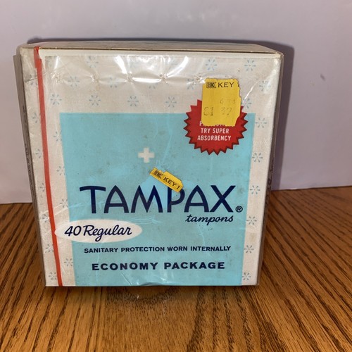 Vintage Tampax 40 Regular Tampons Economy Package New Sealed Prop - Picture 2 of 6