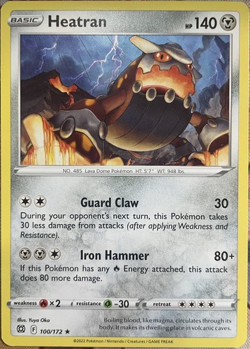 Heatran Rare - 100/172 - Brilliant Stars Pokemon 2022