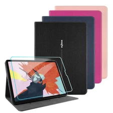 Leather Wallet Smart Stand Case Cover + Screen Protector for iPad Pro 12.9" 11"