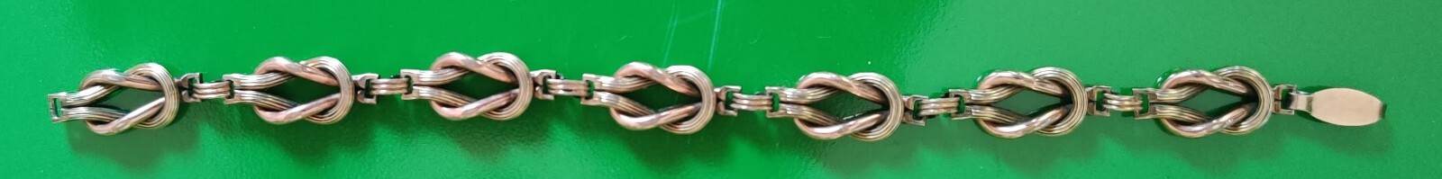 Victorian Love Knot Bracelet Sterling Silver Gold  Long Vermeil  24 Grams