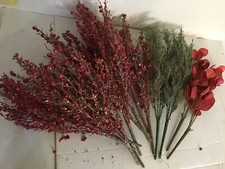 Lot 13 Christmas Red Gold Glitter Floral Picks Buy it Now Make Offer 