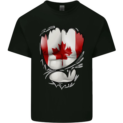 Gym Canadian Maple Leaf Flag Muscles Canada Kinder T-Shirt Jungen Mädchen