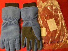 Lands End Kids Fleece Thermacheck 200 Gloves - blue - size Large - NEW