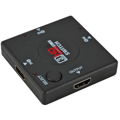 Square Box 3-Port HDMI Switcher 3 in 1 out 1080p 3D For DVD PS3 Video Projector