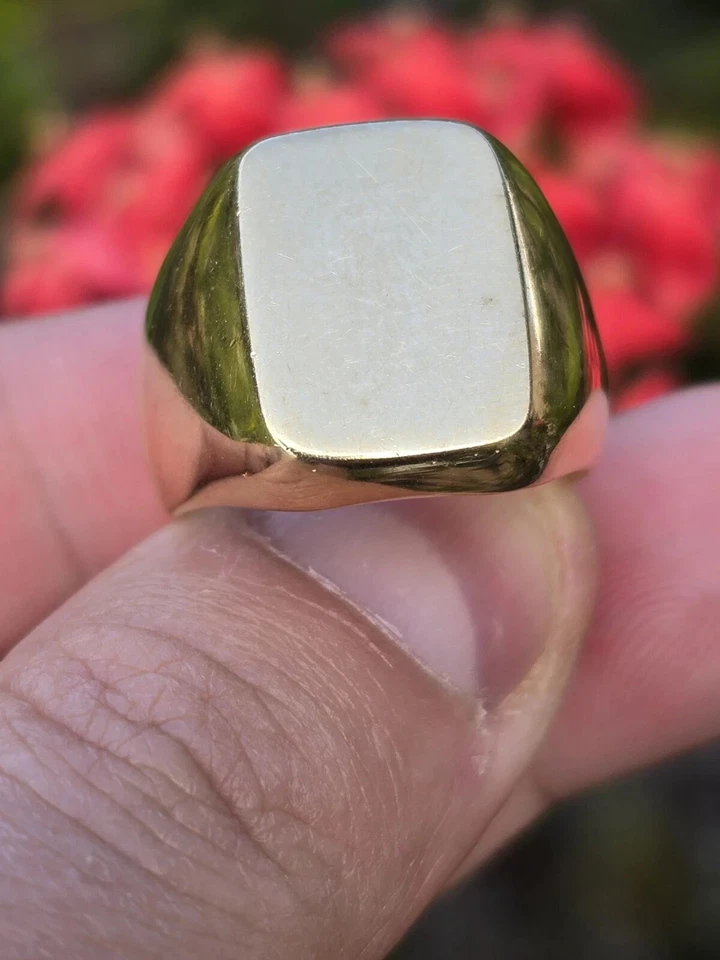 Anillo de sello de oro amarillo de 14k vintage de los años 60 de TIFFANY & CO. con bolsa raro Foto 4 de 4