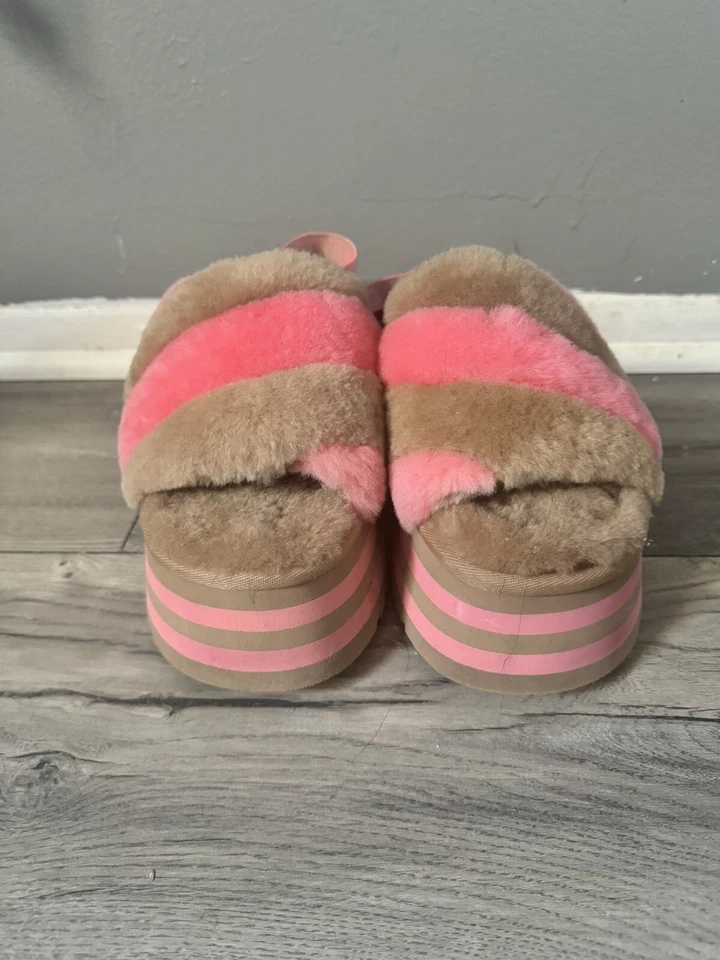 UGG Mujer Disco Slide Sandalias Mujer’s 8 Colores: Castaño/Rosa Rosa Combo Foto 4 de 4