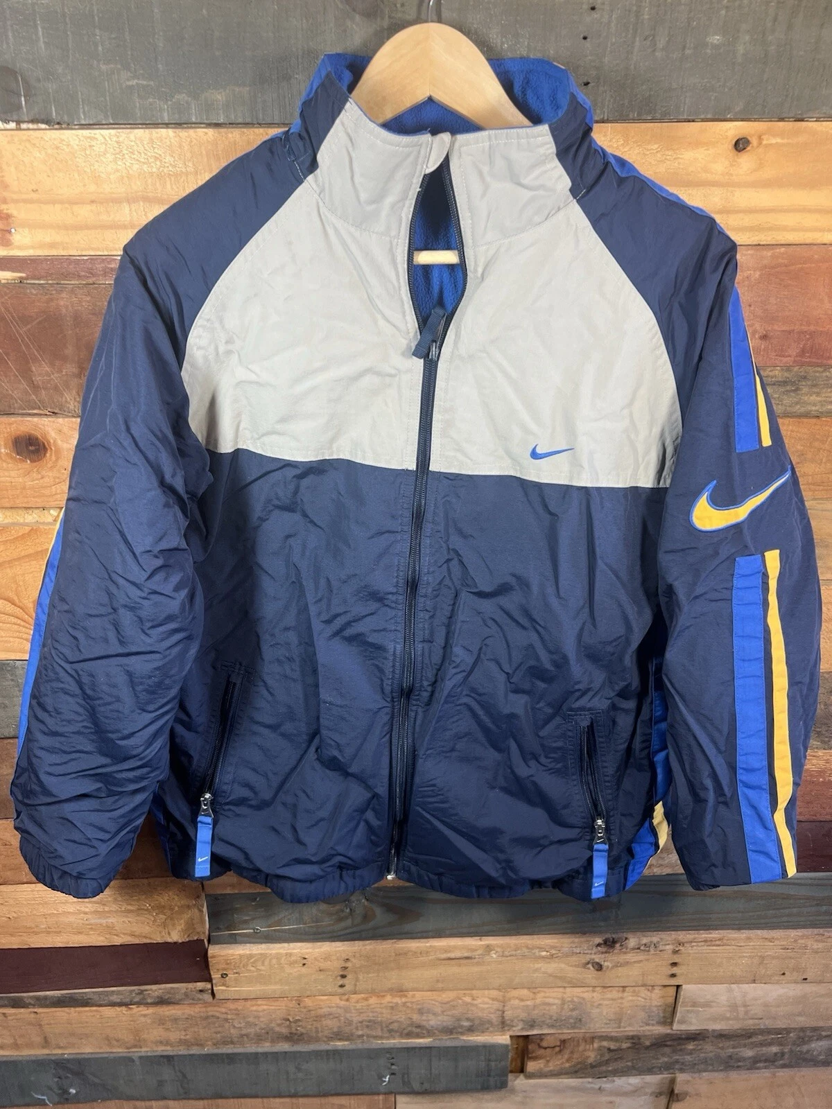 Vintage Boys Nike Blue Colored Winter Reversible Jacket Retro Size XL Nike Tags