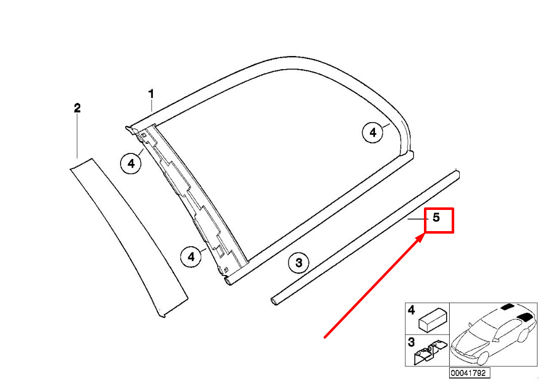NEW BMW 3 E46 REAR RIGHT DOOR WINDOW FINISHER 51367891408 7891408 