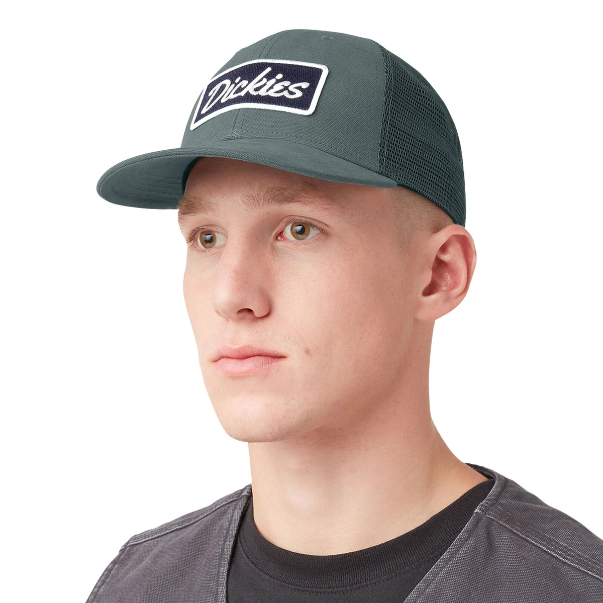 Dickies Men's Patch Logo Trucker Lincoln Green (LN)) Snapback Hat Clothing  Ap