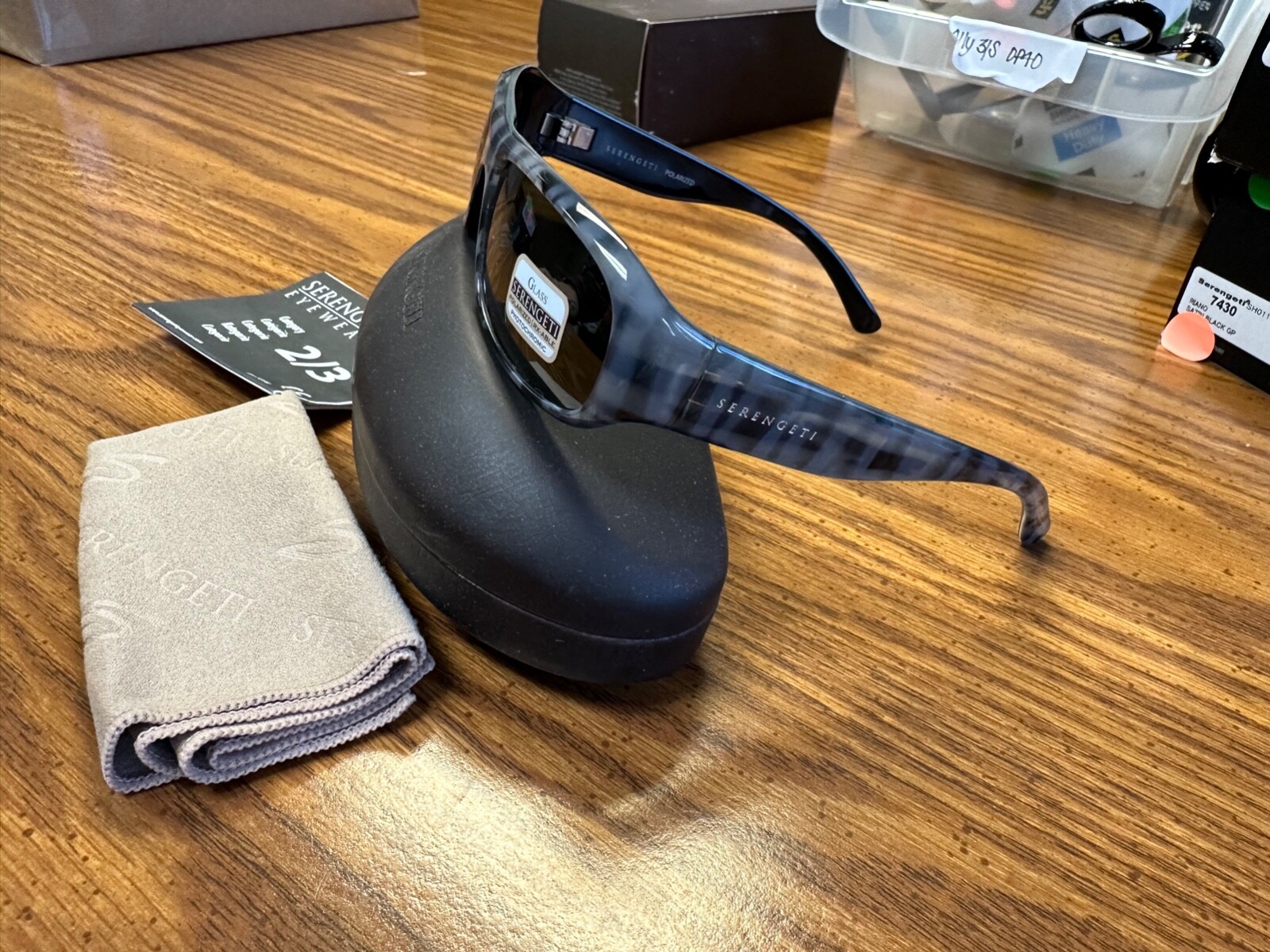 Serengeti Sunglasses 7450 Genova Gray Plaid Japan Polarized Sunglasses