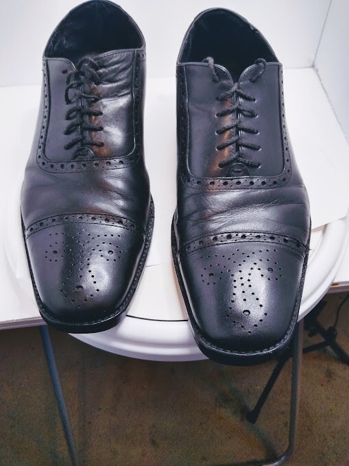 SAOLA Scarpe eleganti Msbrandon da uomo calibrate pelle nera punta berretto Oxford taglia 10 M*