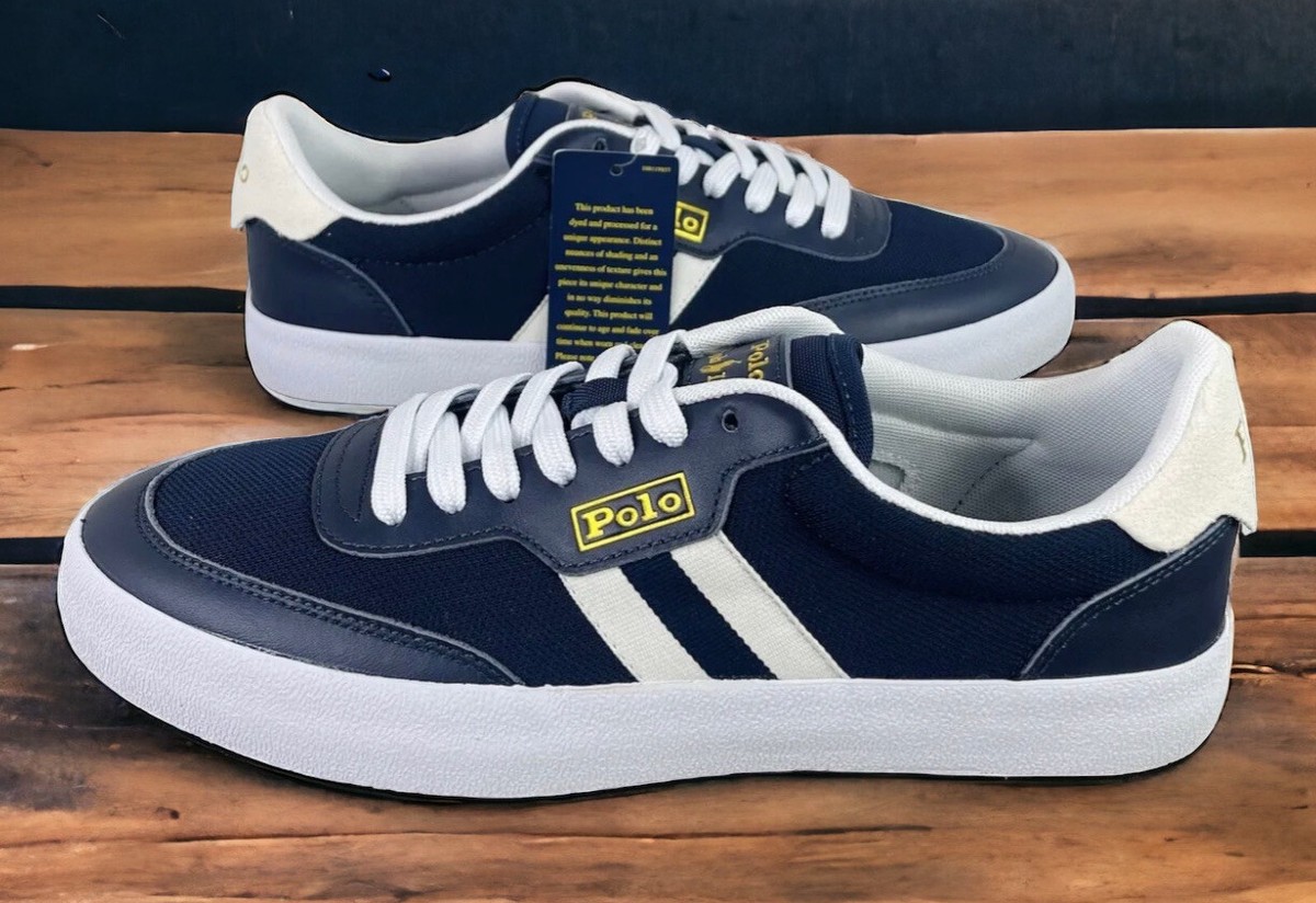 Ralph Lauren Polo RRL Court VLC Navy White Mens 8.5 Shoes