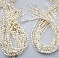Wholesale 4-5mm South Sea Freshwater Real White Pearl Loose Beads 15'' Strand