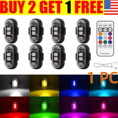 RGB LED Strobe Light Wireless Remote Control For Car Bike Motorcycle Flash Lamps