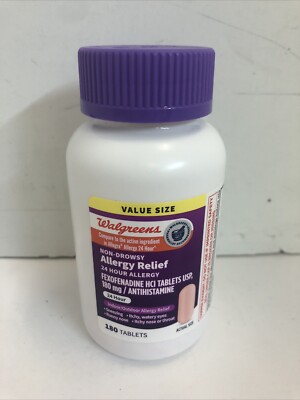 Walgreens Non-Drowsy 24hr Allergy Relief 180 Tablets Exp 2027/02