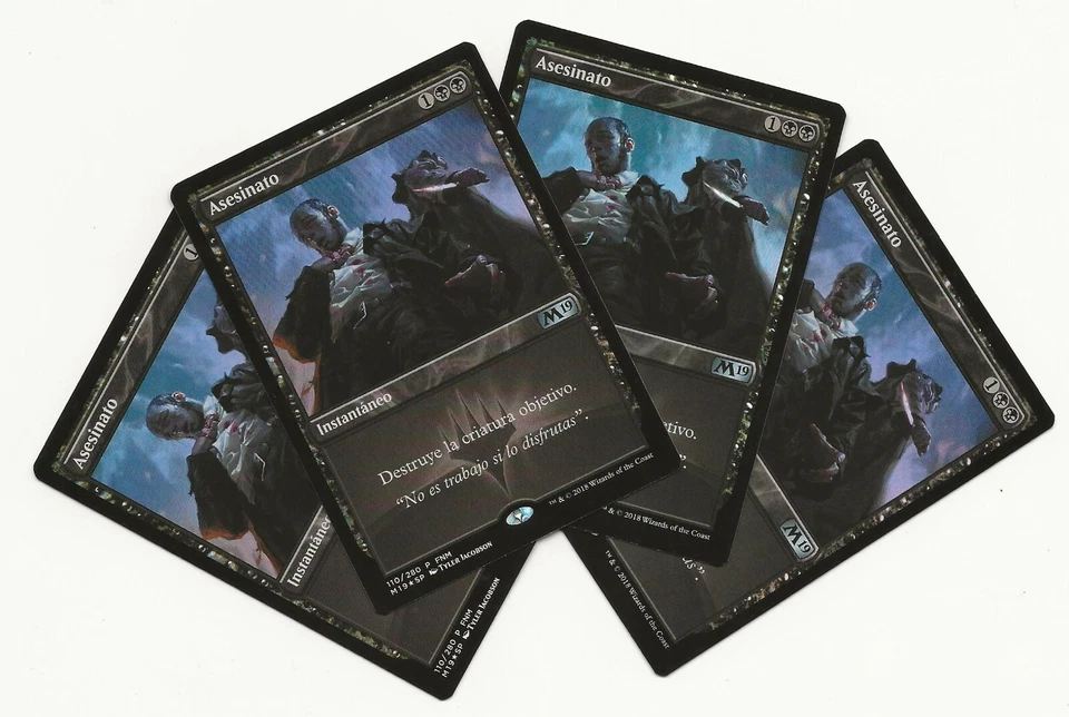4x ASESINATO FOIL DCI PROMO Magic Español Murder x4 FNM M19 - Imagen 1 de 1