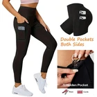 Women High Waist Gym Leggings Pocket Fitness Sports Running Ladies Yoga Pants UK