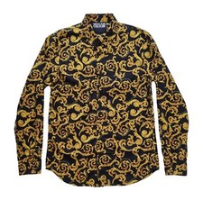 VERSACE camicia manica lungha in cotone uomo 74GAL2S1 barocco