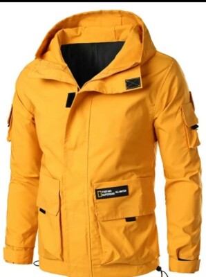 Hoody Bomber Jacket Men Mulit-Pocket Cargo Bomber Jackets Designer - Main Image