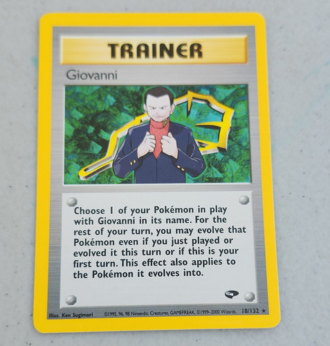 Pokemon TCG Giovanni 18/132 Gym Challenge Rare Regular Unlimited EN 2000 WOTC