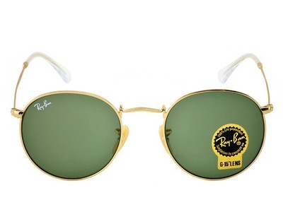Ray-Ban Sunglasses RB3447 Round Metal Gold Frame Green  display picture 2