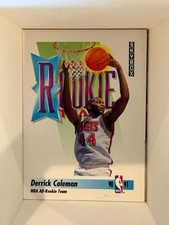 DERRICK COLEMAN (new jersey nets- F) 1991/92 skybox ALL-ROOKIE card #318 - HOF. rookie card picture