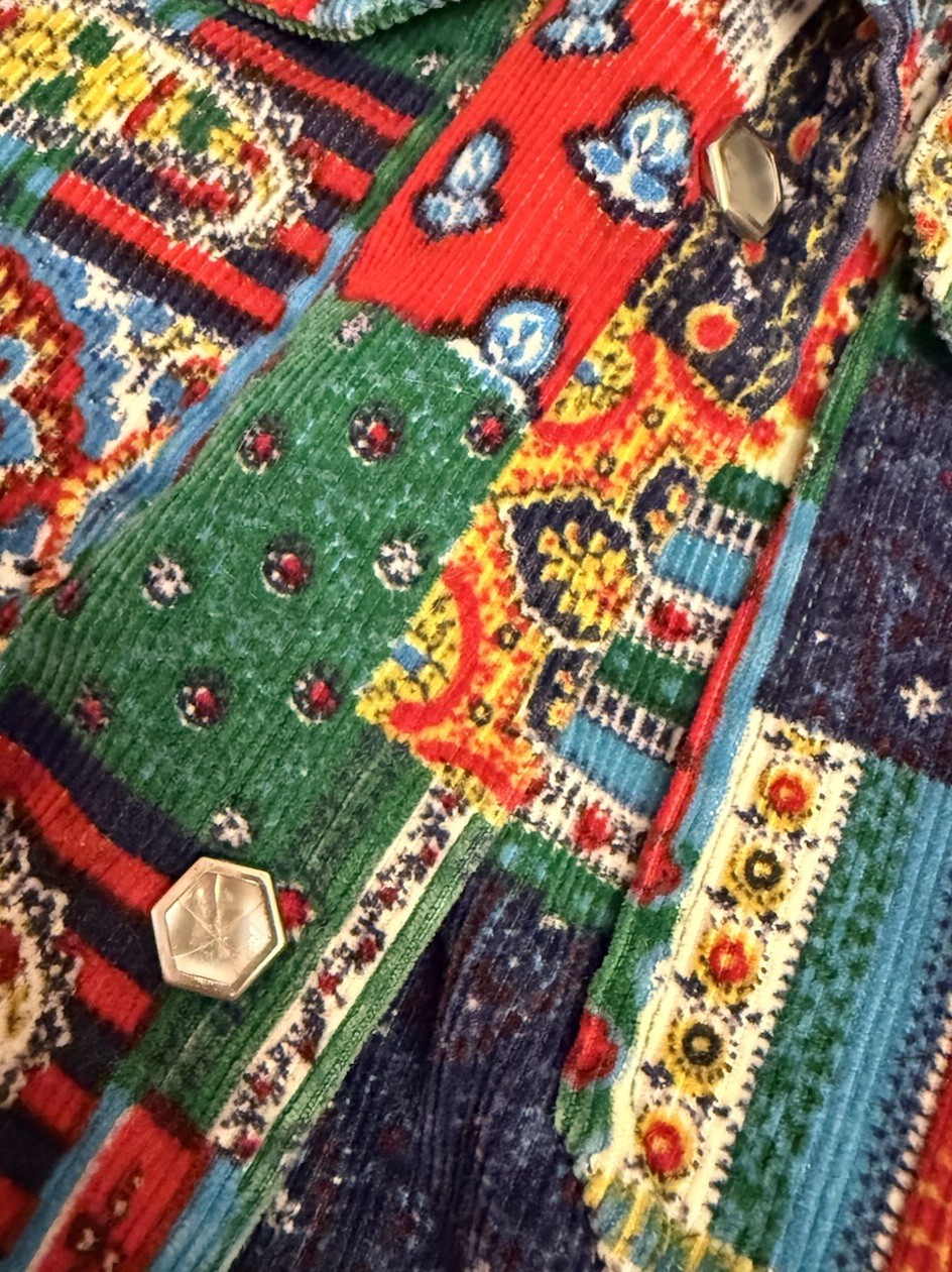 Vintage Patchwork Corduroy Button Down Shirt Boho… - image 4