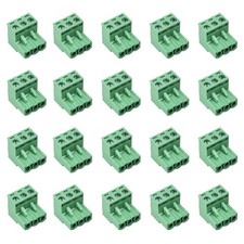 Cermant 20 pcs 3 Pin 5.08mm Pitch Pluggable PCB Angle Screw Terminal Block Pl...