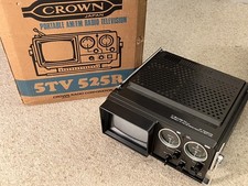 Crown Boxed 5TV-525R Vintage B/W Portable TV/Radio.Working Order